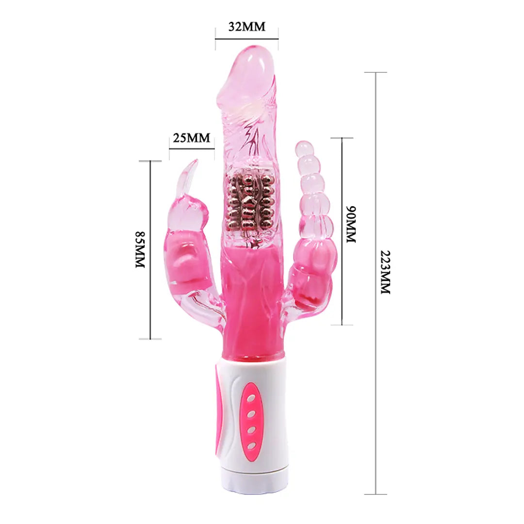 Vibrador estimulacion triple y rotación