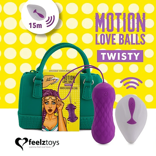 BOLITA VIBRADORA MOTION LOVE BALLS TWISTY C/ CONTROL REMOTO FEELZTOYS