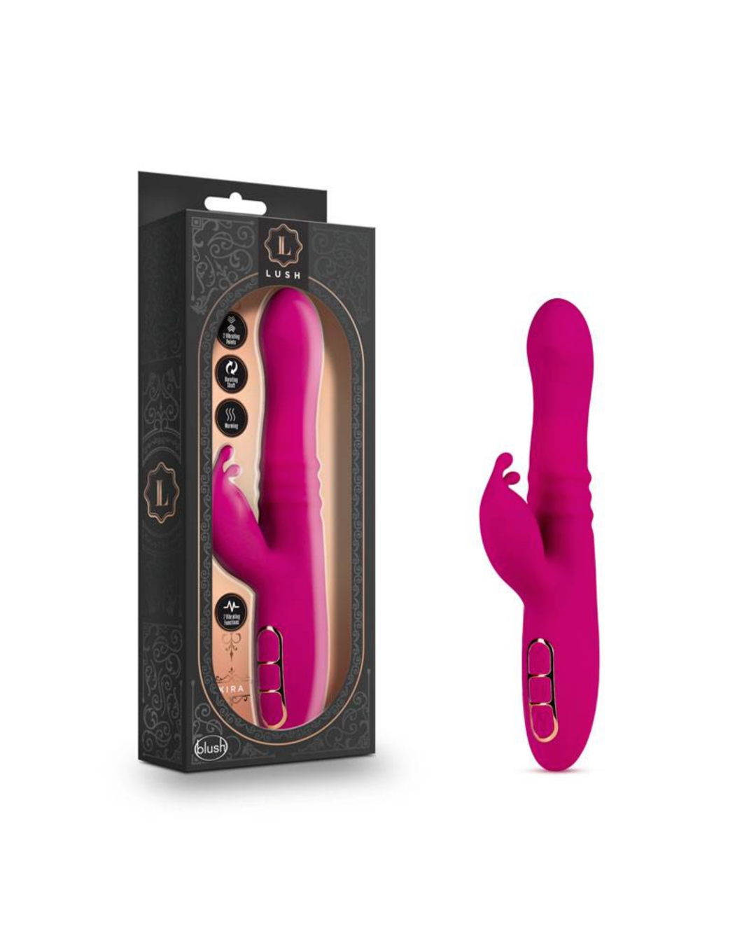 Lush kira vibrador con 3 funciones: se calienta, gira y empuja