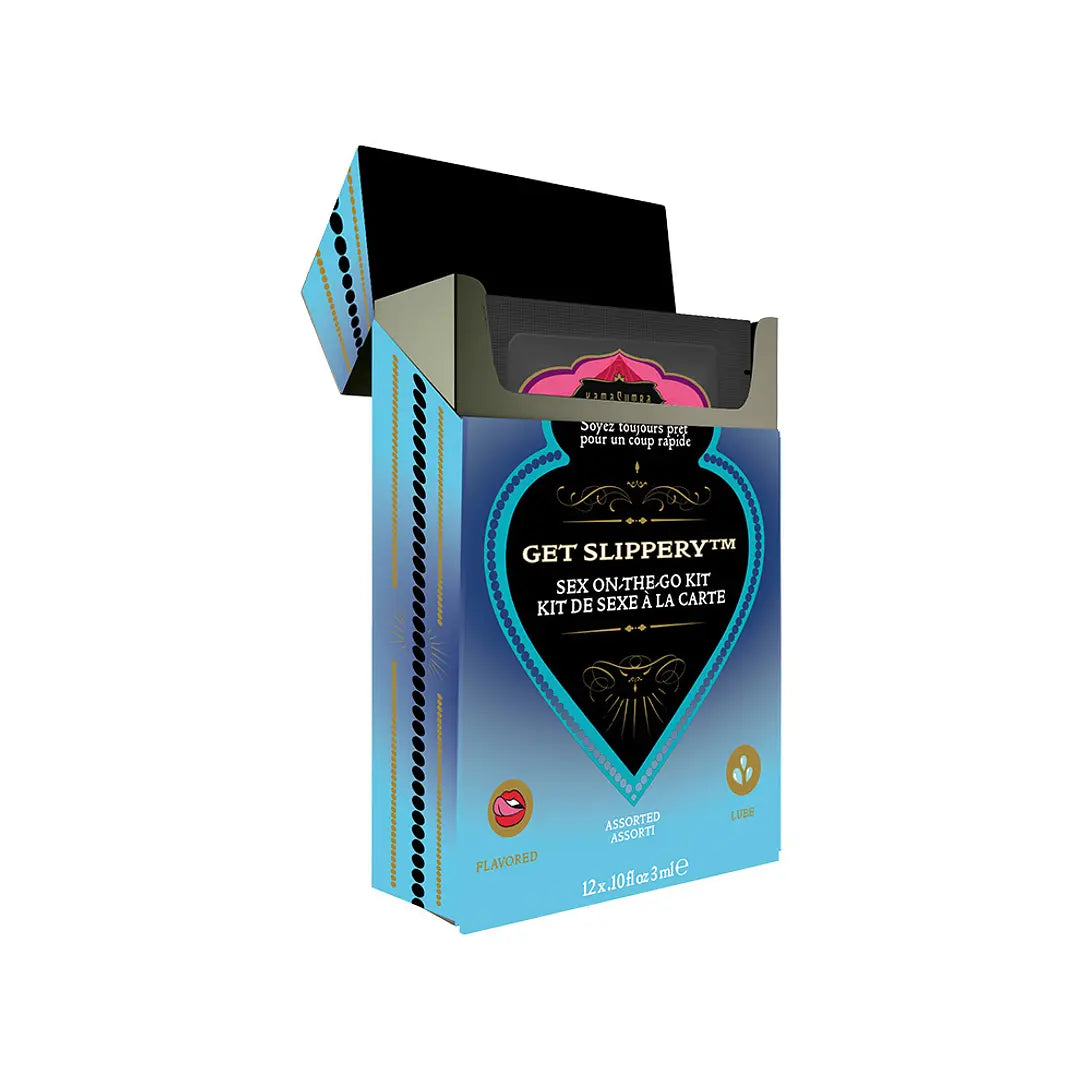 Set 12 Sachets Kama Sutra Néctar Divino + Amor Líquido " Get Wet "